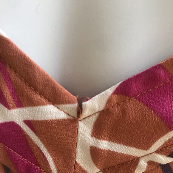 Banana Republic Polyester Multi-Color Sleeveless V-Neck Dress Women's Size 4P - Picture 7 of 9